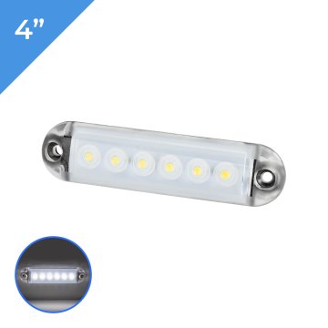 	4" LED Accent Light - 12V Courtesy Light - Waterproof - Cool White / Blue - Single / 4-Pack