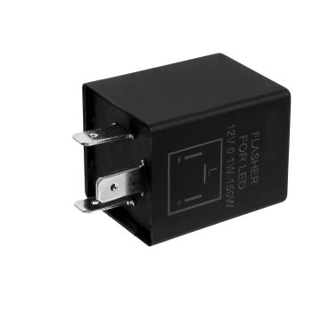 CF13GL-02 LED Bulb Electronic Flasher - 3 Pin European Flasher - Black