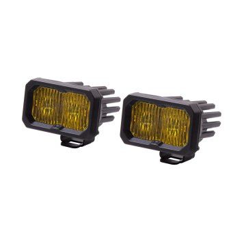 Diode Dynamics Stage Series SSC2 Pro Yellow LED Pod Lights - 2,610 Lumens - Combo Beam / SAE Fog Beam - Qty 2