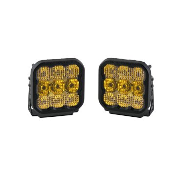 Diode Dynamics SS5 Pro Yellow LED Pod Lights - 9,700 Lumens - Combo Beam - Qty 2