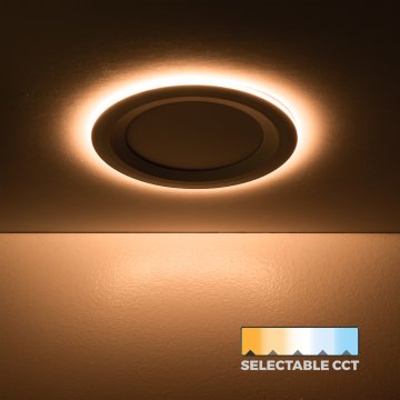 ETi 6" Low Profile Selectable CCT LED Downlight with Nightlight Trim - 15W Canless Downlight - Dimmable - 900 Lumens
