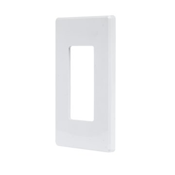 Screwless Decorator Wall Plate - 2-Piece 1-Gang Light Switch Cover - White