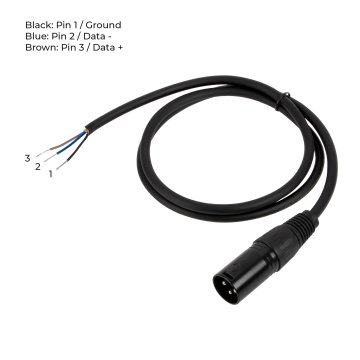 XLR3 Male to Pigtail Adapter - DMX Adapter - 3.3'