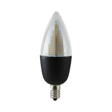 Euri Lighting LED Flicker Flame Bulb - 1W - Candelabra - E12 Base - 1800K - Black