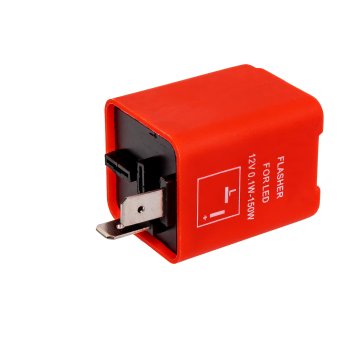 FL2-RED LED Bulb Electronic Flasher - 2 Pin American Flasher and Bracket - Red