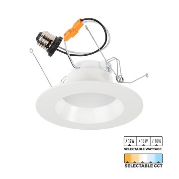 6" LED Recessed Downlight - Selectable CCT and Wattage - Dimmable - Up To 1,260 Lumens