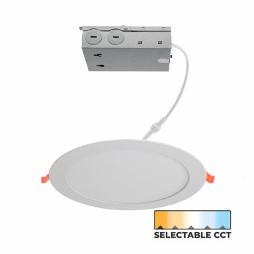 8" 18W Ultra-Thin LED Recessed Downlight - Selectable CCT - Canless - Up to 984 Lumens