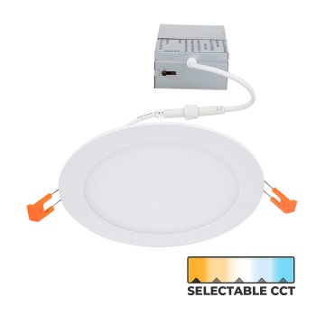 TCP 6" LED Edge-Lit Snap-In Selectable CCT Downlight - 12W - Dimmable -  1,100 Lumens