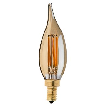 LED Vintage Light Bulb - CA10 Candelabra LED Bulb w/ Gold Tint - Filament LED - Dimmable