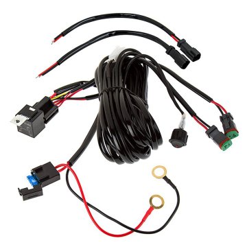 LED Light Wiring Harness with Switch and Relay - Dual Output - DT Connector