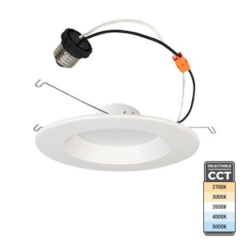 TCP 5 and 6 inch Beveled Retrofit CCT Selectable LED Downlight. 16 Watts. Dimmable. E26 Adapter. Up To 1,400 Lumens.                               
                        