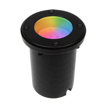 Cast Aluminum LED-Ready Flat Top In-Ground Well Light - Optional RGB + Tunable White MR16 Smart Bulb - Wi-Fi Compatible - Optional RF Remote