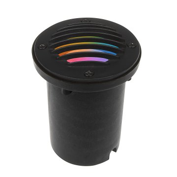 Cast Aluminum LED-Ready Louvered In-Ground Well Light - Optional RGB + Tunable White MR16 Smart Bulb - Wi-Fi Compatible - Optional RF Remote