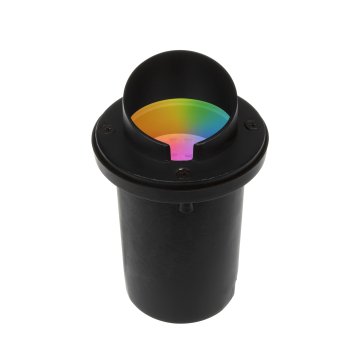 Cast Aluminum LED-Ready HoodedIn-Ground Well Light - Optional RGB + Tunable White MR16 Smart Bulb - Wi-Fi Compatible - Optional RF Remote