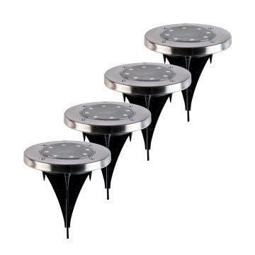 Solar LED In-Ground Well Lights - IP65 Waterproof - 4-Pack - 3000K / 6500K