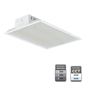 1.18ft LED Linear High Bay - Selectable Wattage and CCT - Up to 400W MH Equivalent - Up to 23,250 Lumens - 115W / 135W / 155W - 4000K / 5000K