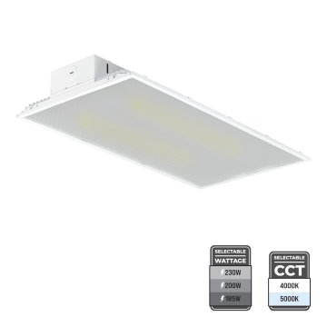 1.64ft LED Linear High Bay - Selectable Wattage and CCT - Up to 750W MH Equivalent - Up to 34,500 Lumens - 185W / 200W / 230W - 4000K / 5000K