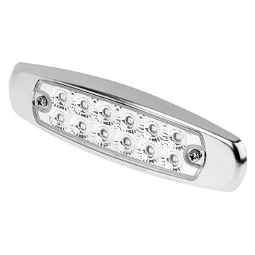 Low Profile LED Clearance or Side Marker Light - Peterbilt Style - 12 LEDs - Clear Lens