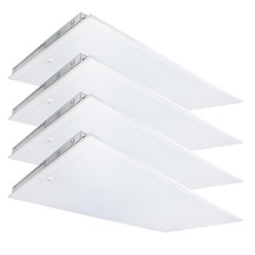 50W 2x4 LED Flat Panel Light with Bluetooth MESH Sensor - Selectable and Tunable CCT - Up to 6,400 Lumens - 4-Pack