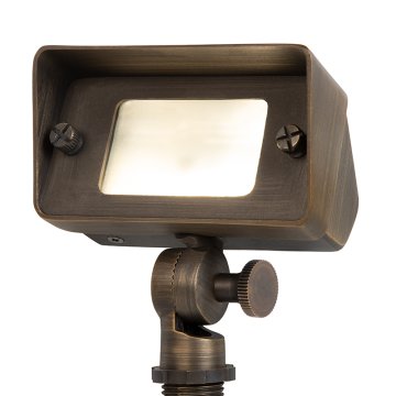 Solid Brass LED-Ready Landscape Flood Light - Optional 3W G4 Bulb - 390 Lumens - 40W Equivalent - 3000K / 4000K