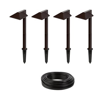 4-Piece Offset 5" Square Light Head LED Path Light Landscape Lighting Expansion Kit - Matte Bronze Finish - 3000K / 4000K