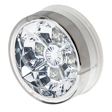 Round LED Truck and Trailer Lights w/ Clear Lens - 2.5” LED Side Clearance Lights w/ 4 High Flux LEDs - 2-Pin Connector