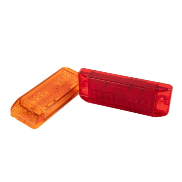 LED Clearance or Side Marker Light with Reflector - 6" Rectangle - 10 LEDs