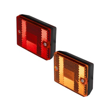 Optronics LED Clearance or Side Marker Light With Reflector - 6 LEDs - Square - Amber / Red