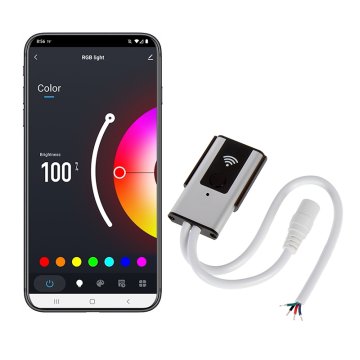 Wi-Fi / Bluetooth RGB LED Controller - Alexa / Google Assistant / Smartphone Compatible -  12-24 VDC