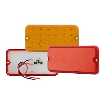 Rectangle LED Side Marker or Clearance Light - Submersible - Pigtail Connector - Surface Mount - 24 LEDs