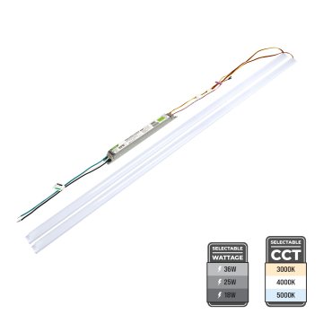 4ft Magnetic LED Retrofit Kit Selectable Wattage CCT Ballast Bypass Up to 4 320 Lumens 18W 25W 36W 3000K 4000K 5000K 2 Light