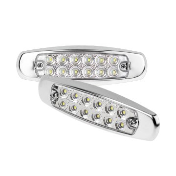 Low-Profile LED Utility Lights - Peterbilt Style - 12-LED - 5700K - Pair
