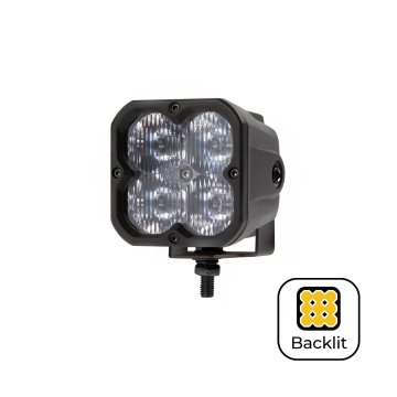                            3" Square LED Pod Lights - Amber Backlit - Driving / Flood / Fog / Spot Beam - 20W - 2,000 Lumens - Single / 2-Pack   
                        