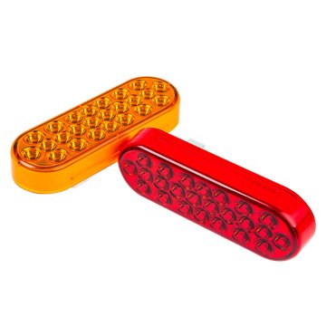 Oval LED Strobe Truck and Trailer Lights - 6” LED Lights w/ Built-In Controller - 3-Pin Connector