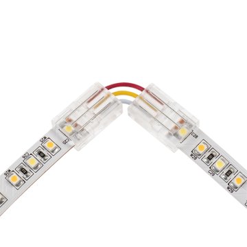 Solderless Clamp-On Left / Right ‘L’ Wire Connector - 10mm Tunable White LED Strip Lights