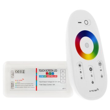Smartphone or Tablet WiFi Compatible RGB Controller w/ RF Touch Color Remote - Dynamic Color-Changing Modes