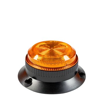 2.5” Low-profile Amber LED Strobe Beacon - 4 Flash Patterns - Permanent Mount - 12-80 VDC