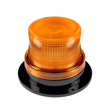 3.75” Amber LED Strobe Beacon - Quad Flash Pattern - Permanent Mount - 10-110 VDC