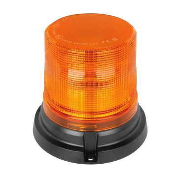 4.75” Amber LED Strobe Beacon - 7 Flash Patterns - Permanent Mount - SAE Class 1 - 12-24 VDC