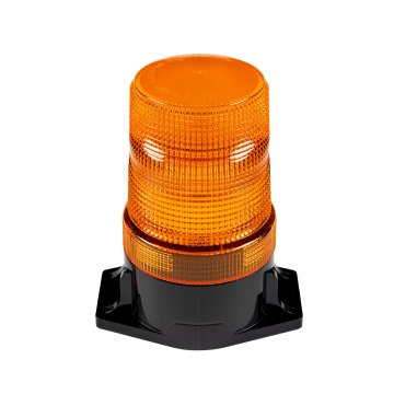 5” Amber LED Strobe Beacon - Quad Flash Pattern - Permanent Mount - 10-110 VDC