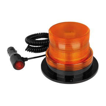 3.75” Amber LED Strobe Beacon - 7 Flash Patterns - Magnetic Base - SAE Class 2 - 12-24 VDC