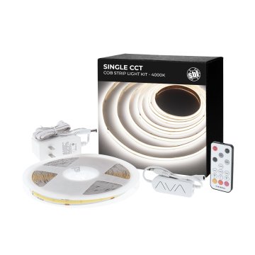 5m White COB LED Strip Light Kit - 90+ CRI - 24V - 2700K / 3000K / 4000K / 6500K - Wireless RF Remote