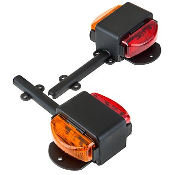 LED Trailer Fender Light Set - Dual Face LED Marker Clearance Light Assembly with Red and Amber LEDs