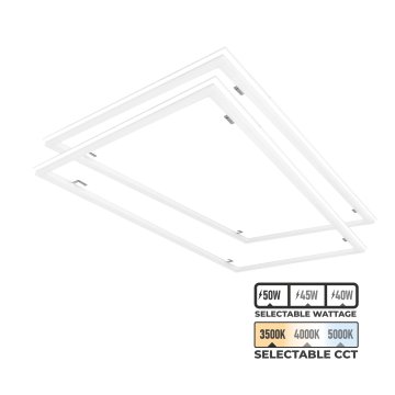 2x4 LED Grid Frame Light - Selectable Wattage 40W / 45W / 50W - Selectable CCT 3500K / 4000K / 5000K - Up to 6,250 Lumens - 2-Pack