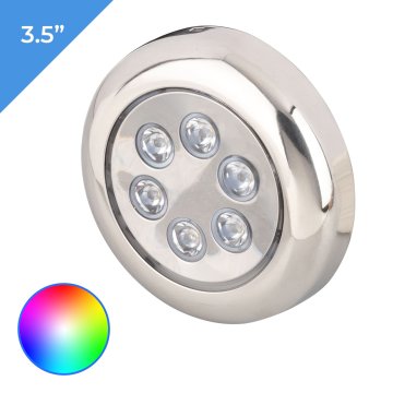 3.5" Underwater LED Boat Light - 10W - 316 Stainless Steel - RGBW - Single / 2-Pack
