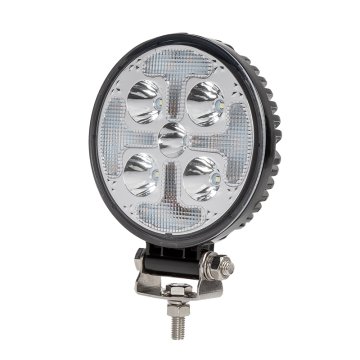LED Off-Road Light - 4.5” Round Work Light - White Spot Light with Amber Strobe - 25W - 1,800 Lumens