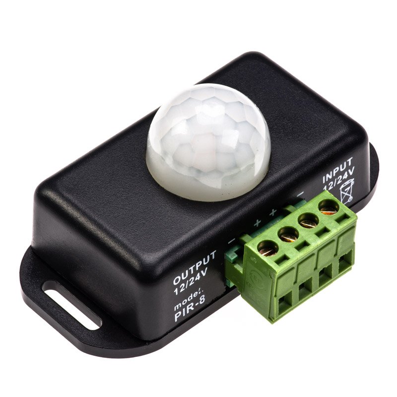 gordijn Pebish Trillen Mini PIR Motion Sensor Switch with Built In Timer - 12-24 VDC - 6 Amps |  Super Bright LEDs