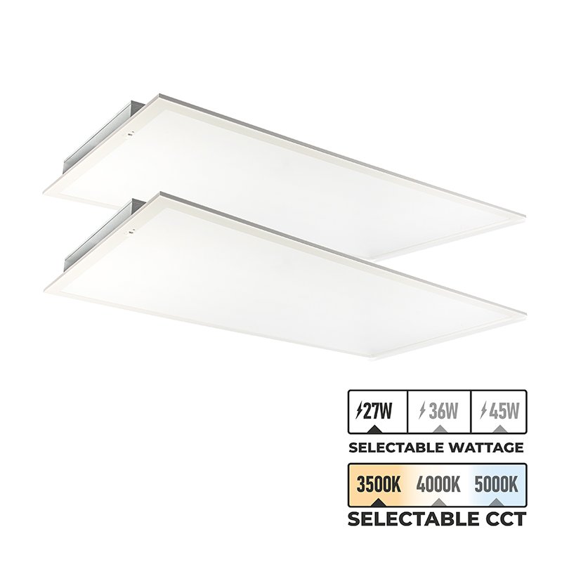 Maxlite 2X4 Led Flat Panel - Selectable Cct / Wattage - Mlfp Series -  2-Pack | Super Bright Leds