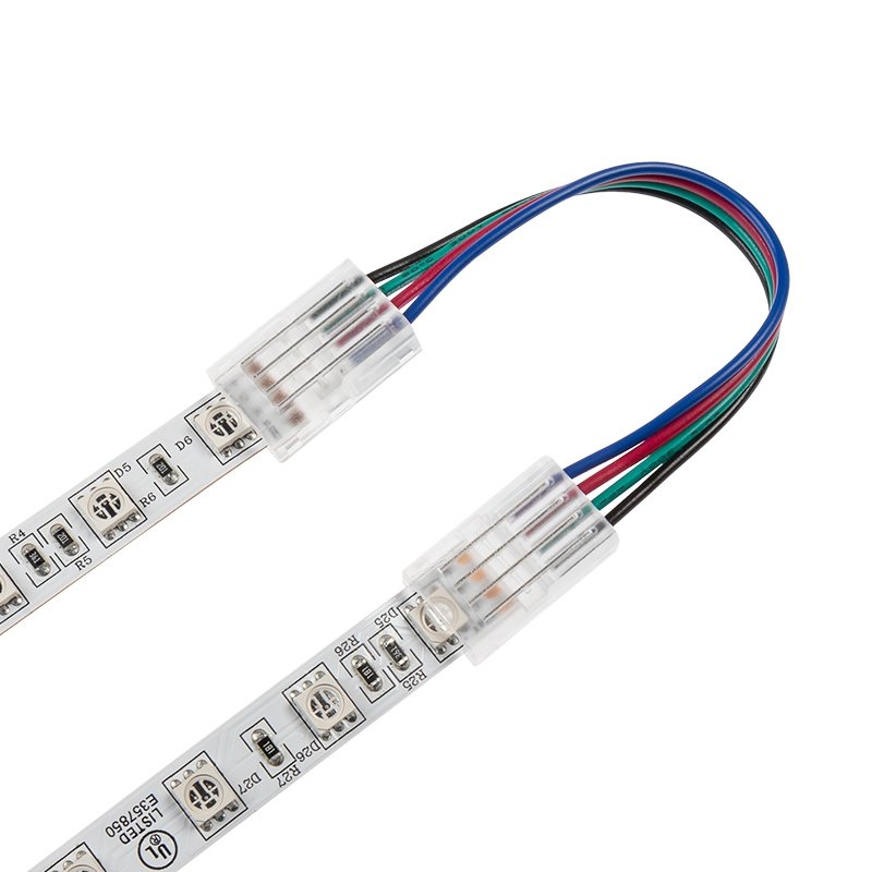 4 Solderless Clamp-On Jumper Connector - 10mm RGB LED Strip Lights