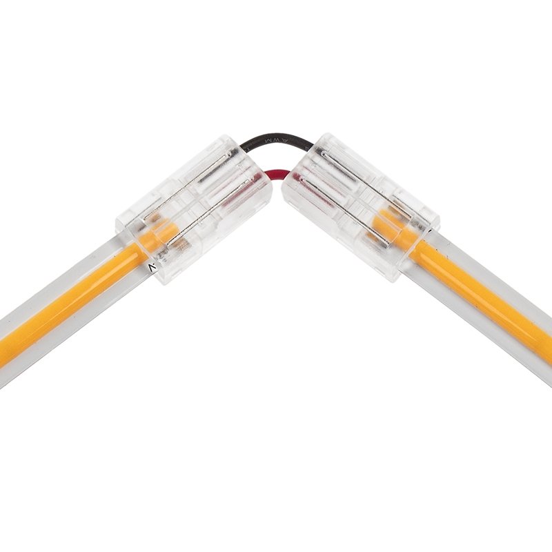 Solderless Clamp-On Left / Right ‘L’ Wire Connector - 8mm COB LED Strip Lights